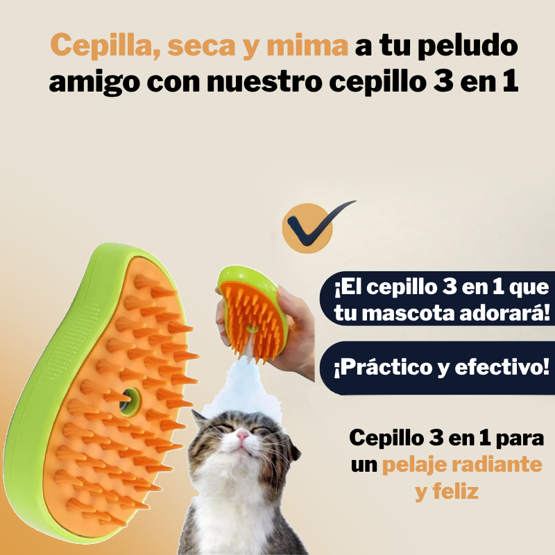 Cepillo 3 en 1 para Mascotas