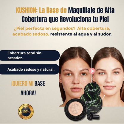 Base de maquillaje Kushion de alta cobertura