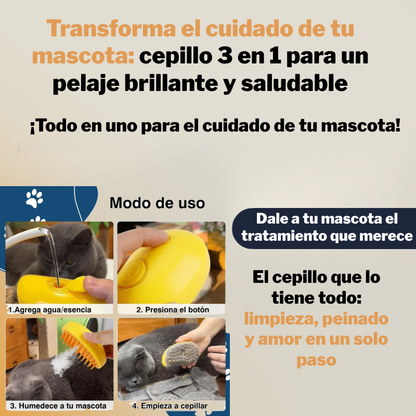 Cepillo 3 en 1 para Mascotas