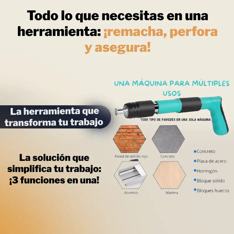Pistola Remachadora 3 en 1